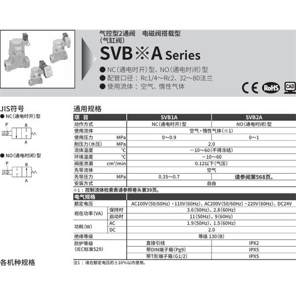 CKD喜開理氣控型2通閥（氣缸閥）SVB2A-32A-02CS-AC100V