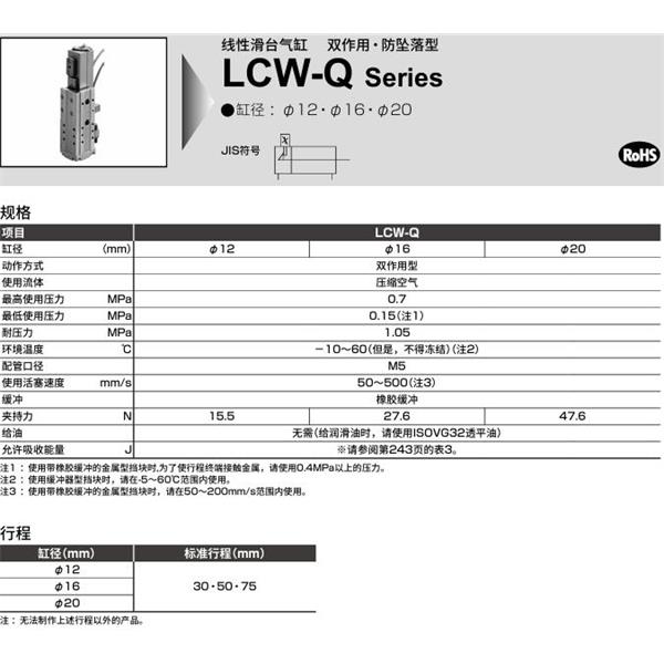 CKD喜開理線性滑臺氣缸LCW-Q-12-30-HL-A