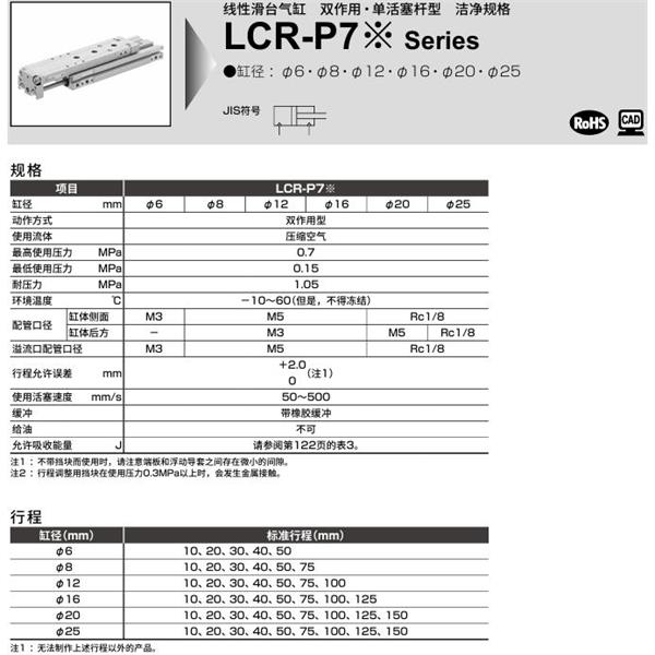 CKD喜開理線性滑臺氣缸LCR-16-40-F2H1-R-S506DTP72