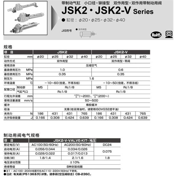 CKD喜開(kāi)理帶閥氣缸JSK2-TB-40-50-JI